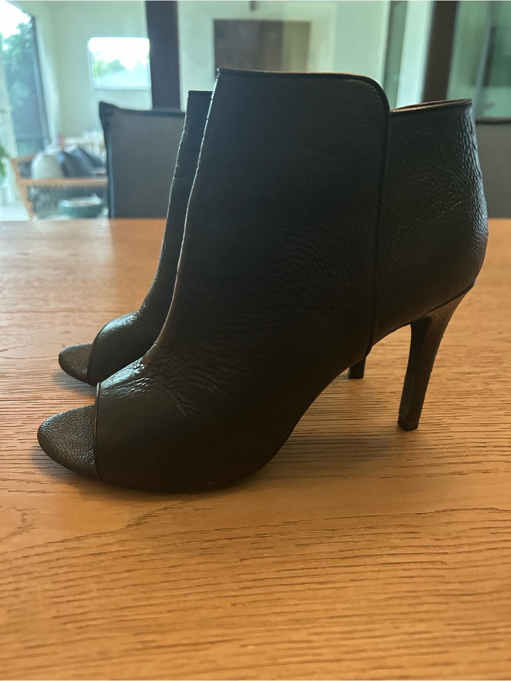 Joie Black Peep-Toe High Heel Booties